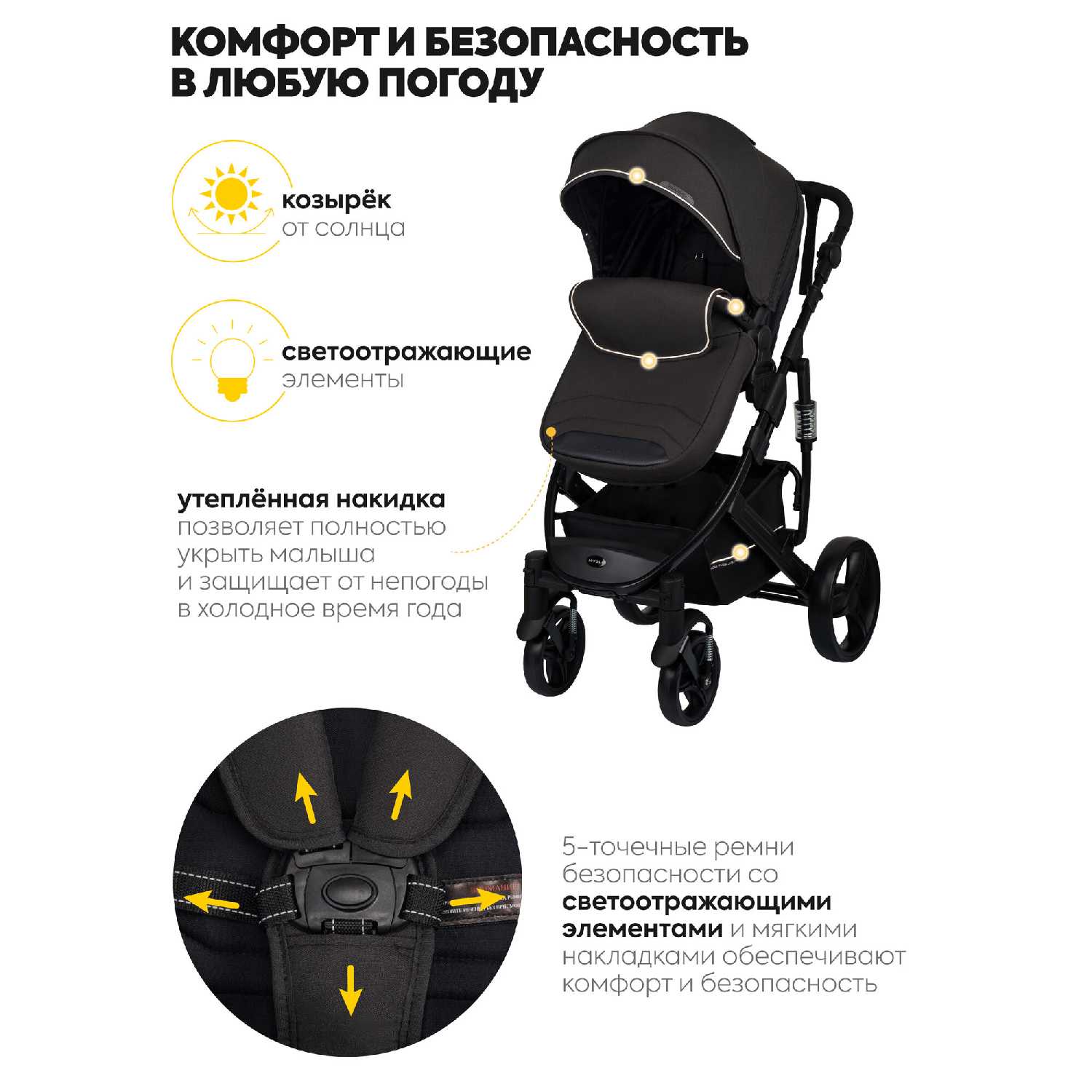 Коляска трансформер для новорожденных 3 в 1 Jovola Pulsar (SK668) фотография 31