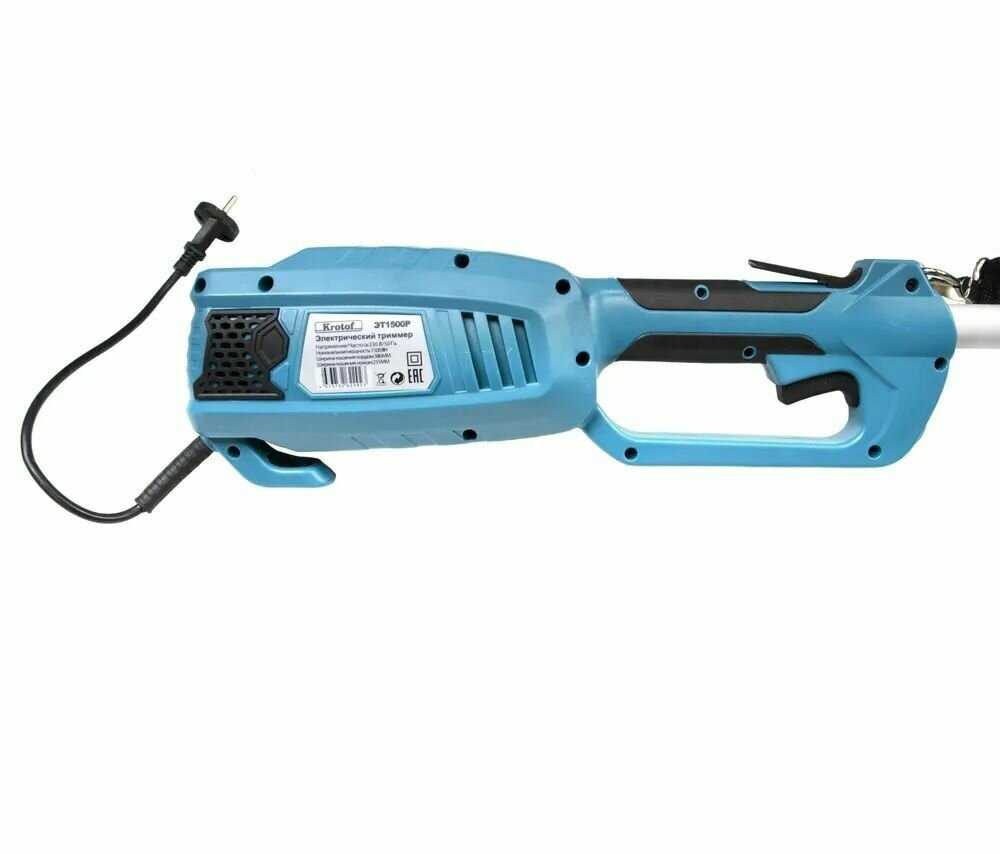 Триммер электрический Krotof Триммер ЭТ1500Р (1500 Вт, разъемная штанга, леска + нож 3 зуба) фотография 10