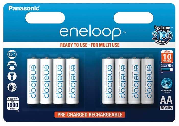 Аккумулятор Ni-Mh 1900 мА·ч 1.2 В Panasonic eneloop AA