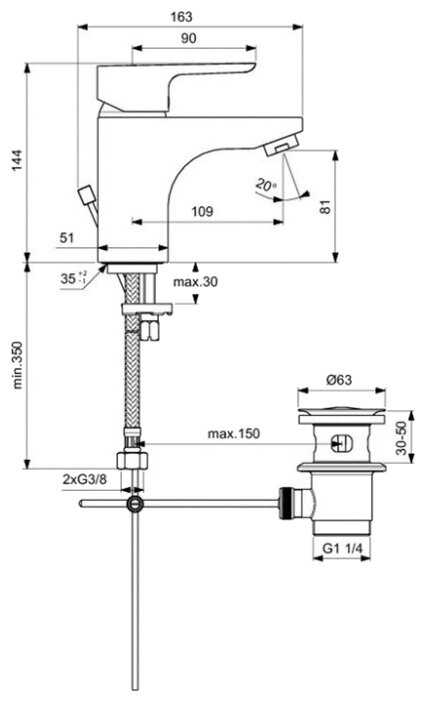 Смеситель для раковины (умывальника) Ideal STANDARD Ceraplan III B 0704 AA, рычажный фотография 1