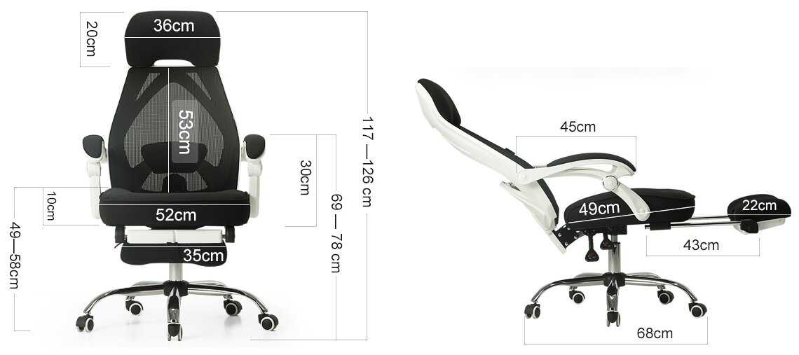 Офисное кресло с подставкой для ног Xiaomi HBADA Cloud Shield Ergonomic Office Chair Black фотография 4