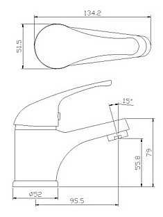 Смеситель для раковины (умывальника) Rossinka Silvermix Y40-11, рычажный фотография 1