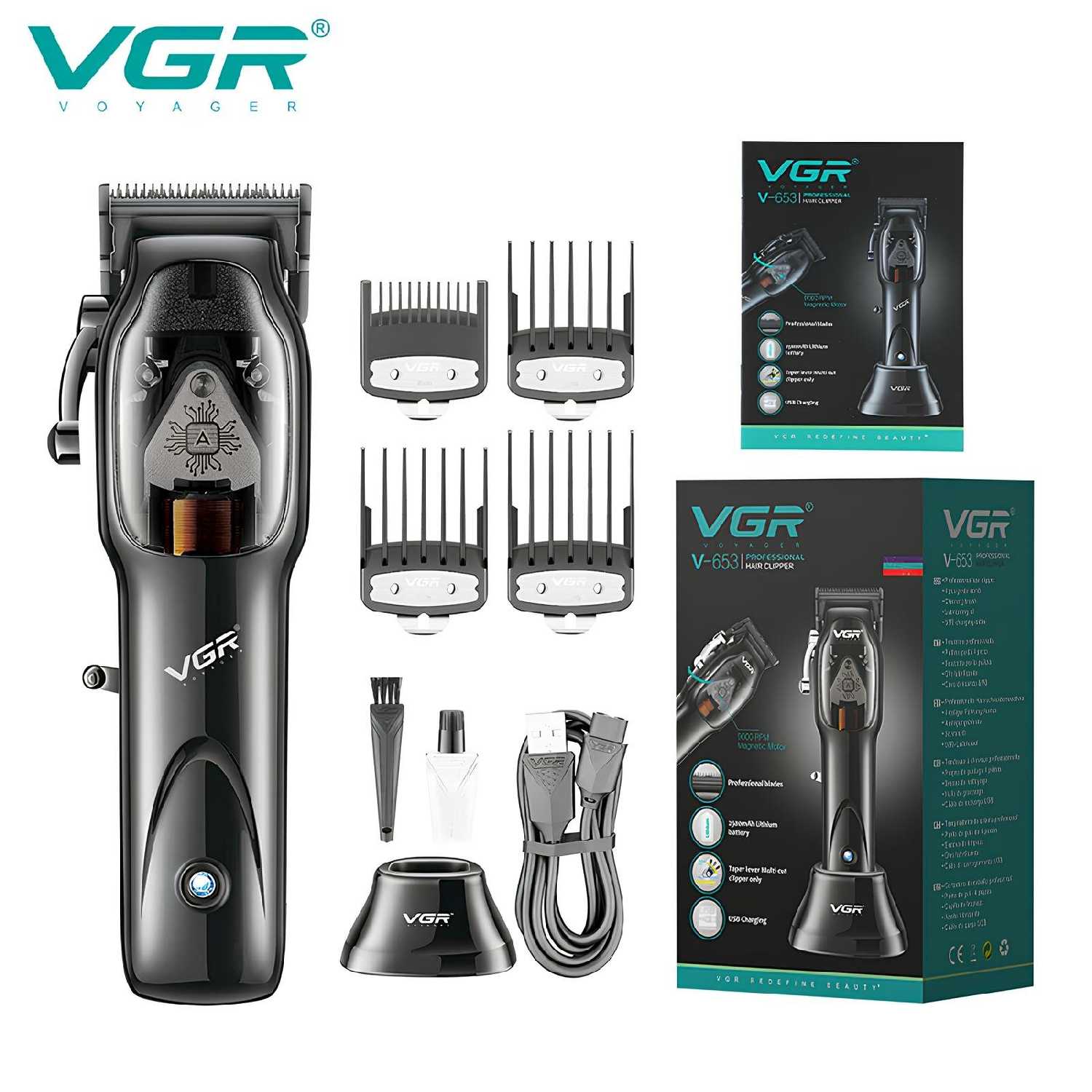 Профессиональная машинка для стрижки волос VGR V-653 фотография 33