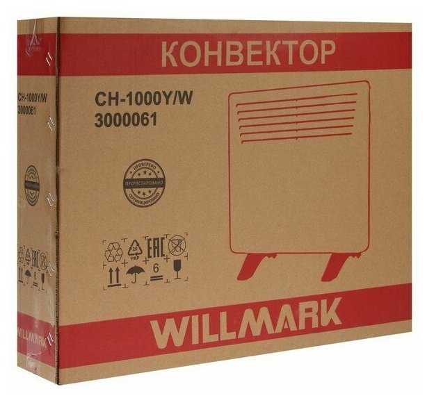 Обогреватель WILLMARK CH-1000Y/W, конвекторный, настенный/напольный, 1000 Вт, 20 м² фотография 16