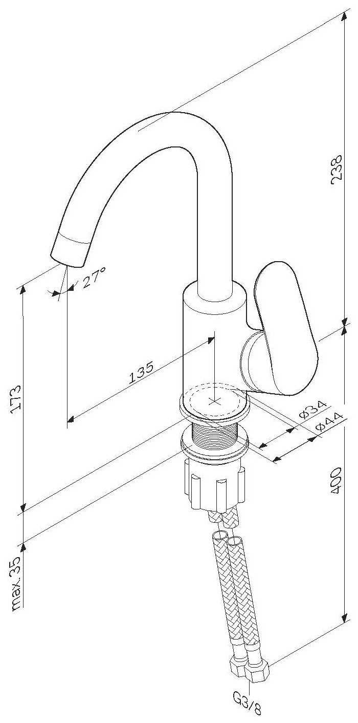 Смеситель для раковины (умывальника) AM.PM Like F8002700, рычажный фотография 11