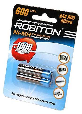 Аккумулятор Ni-Mh 600 мА·ч 1.2 В ROBITON AAA R03 Micro 600