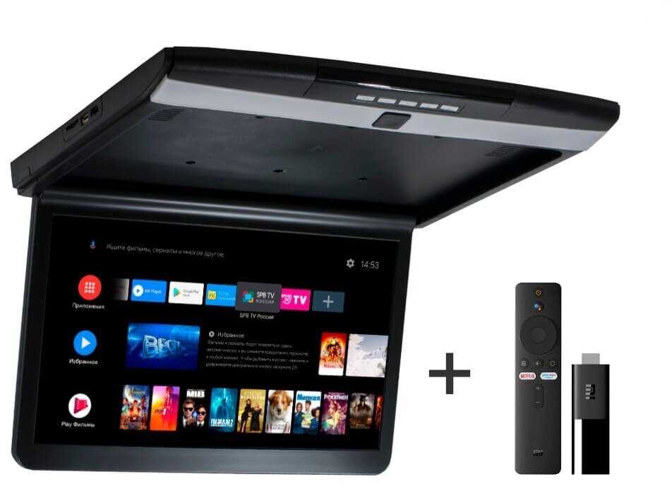 AVEL Потолочный монитор на Android AVS1717MBL (AVS1717MPP Black) + Xiaomi Mi TV Stick + AV1252DC