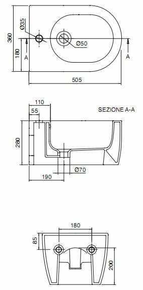 Биде подвесное SCARABEO Moon 5521 фотография 1