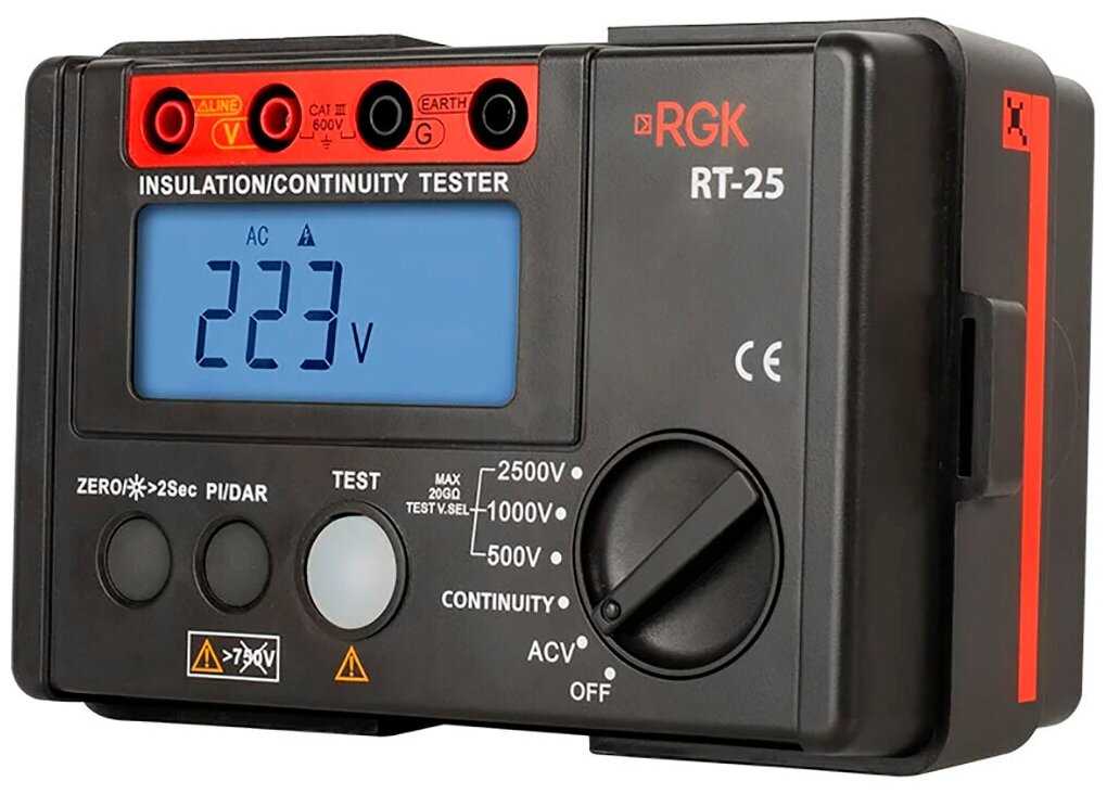 Мегаомметр цифровой RGK RT-25 фотография 4