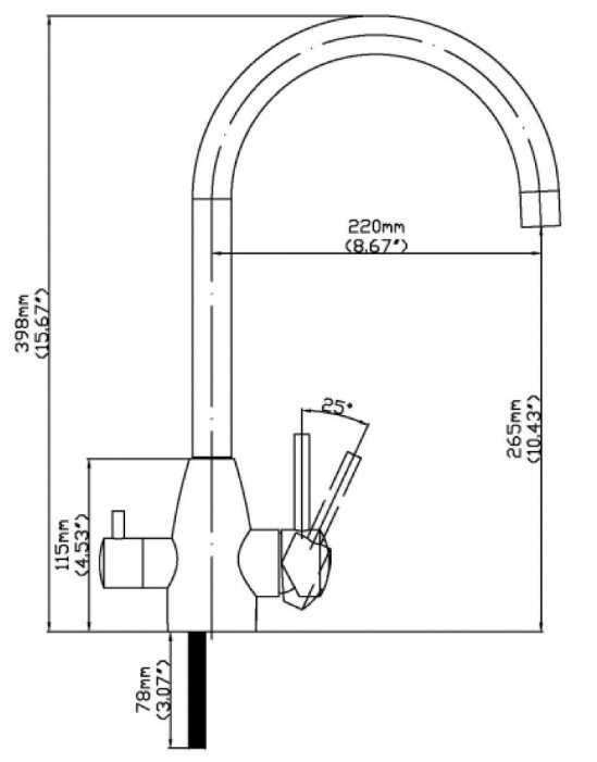 Смеситель для кухни (мойки) Seaman ECO Koblenz SSN-2135A, рычажный фотография 1