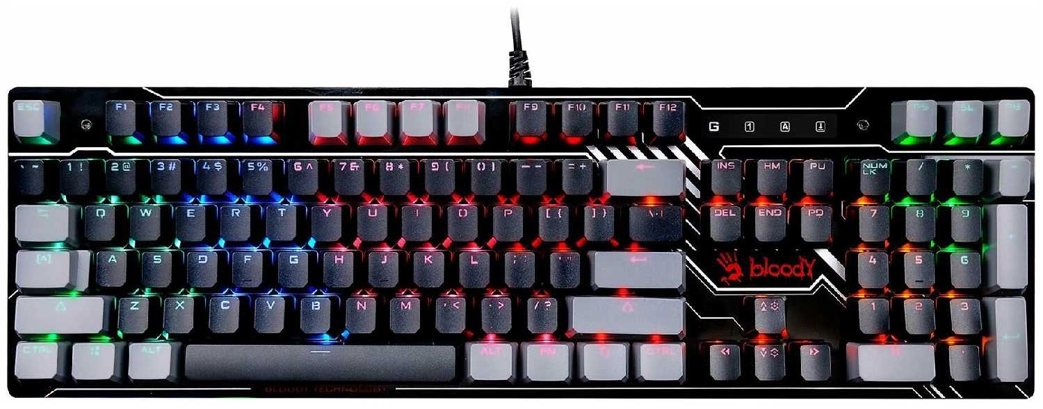 Клавиатура A4Tech Bloody B808N механическая черныйсерый USB for gamer LED фотография 9