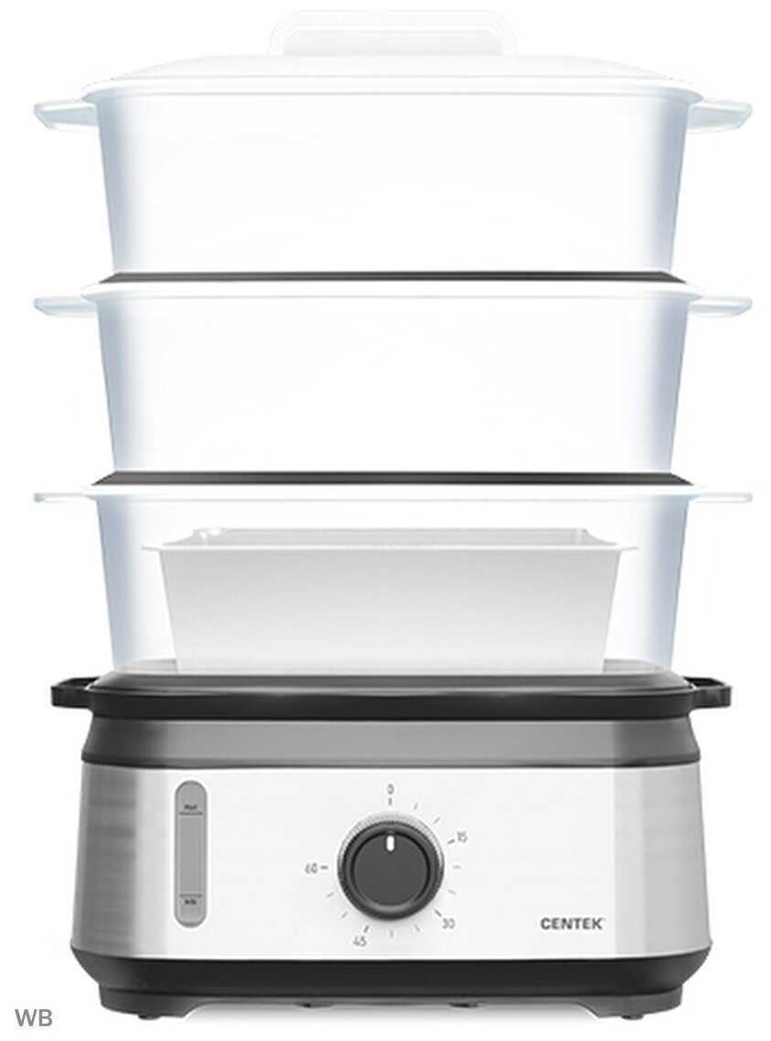 Пароварка Centek CT-1462 9л 1050Вт таймер 60 мин,3контейнера фотография 18