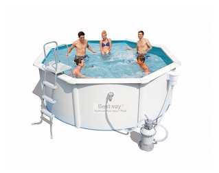 Бассейн стальной круглый 360х120см, 10990л, ф.-н. 2006л/ч, 56574 Bestway