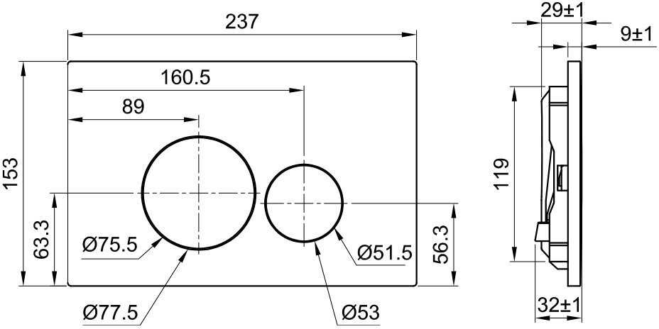 Клавиша смыва Olive's Plaza PL411B фотография 2