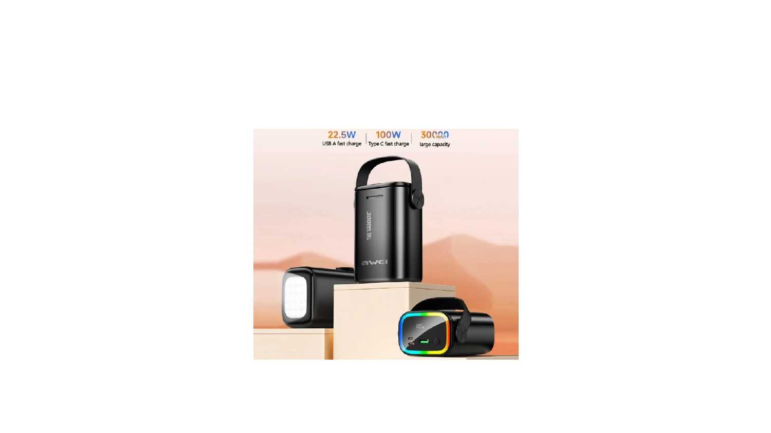 Портативный аккумулятор Awei P15K (30000 mAh, PD 100W) фотография 1