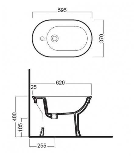 Биде напольное hatria Dolcevita Y0ET с горизонтальным выпуском фотография 1