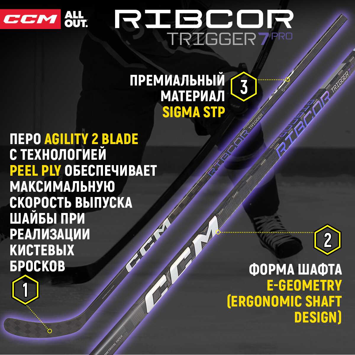 Клюшка хоккейная CCM HS TRIGGER 7 PRO SR фотография 2