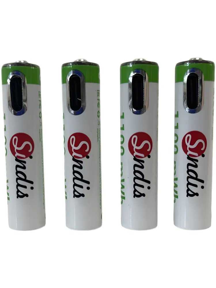 Аккумуляторы нет бренда AAA 1100mAh с кабелем Type-C фотография 6