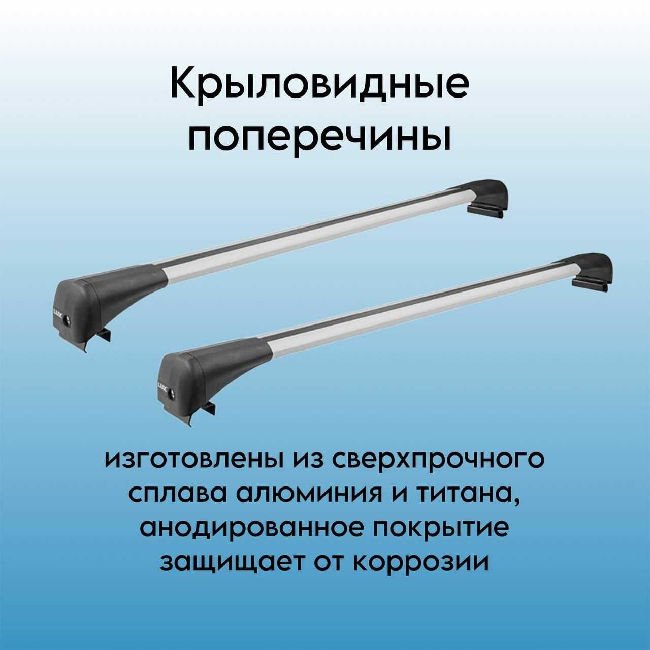 Багажник на крышу LUX BRIDGE для Chery Tiggo 7 Pro Max (рейлинг цельный металлический) фотография 2