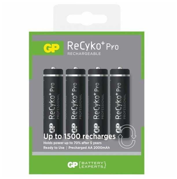 Аккумуляторы GP ReCyko+ PRO AA 2000 mAh, 4 шт