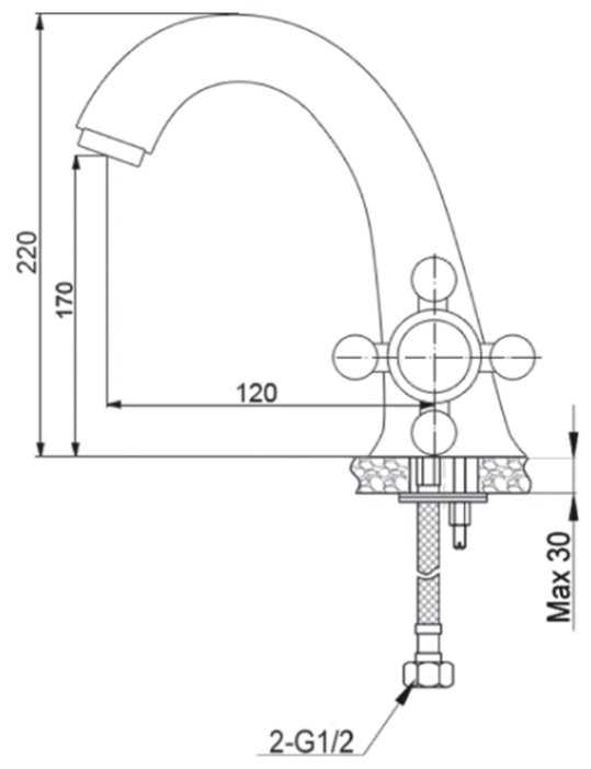Двухрычажный смеситель для раковины (умывальника) Raiber RB08111 фотография 1
