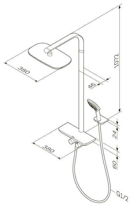 Душевая стойка AM.PM Sensation F0730000, хром фотография 5