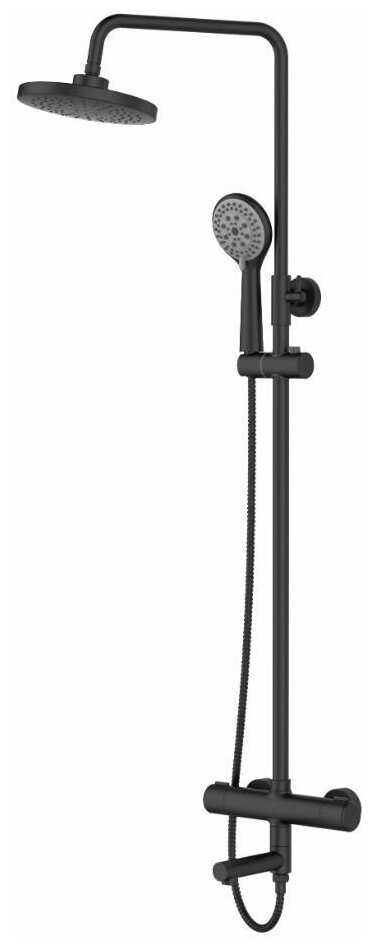 Душевая система Orange Thermo с термостатом черный матовый T02S3-911b