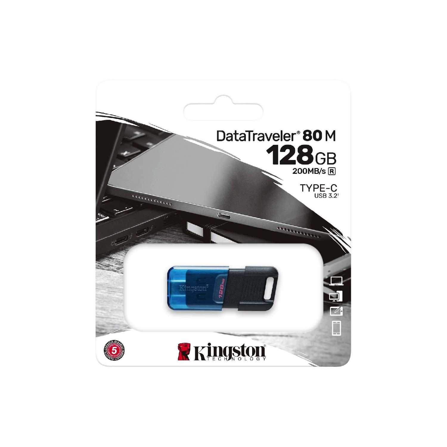 Память OTG USB Flash 128 ГБ Kingston DataTraveler 80M [DT80M/128GB] фотография 2