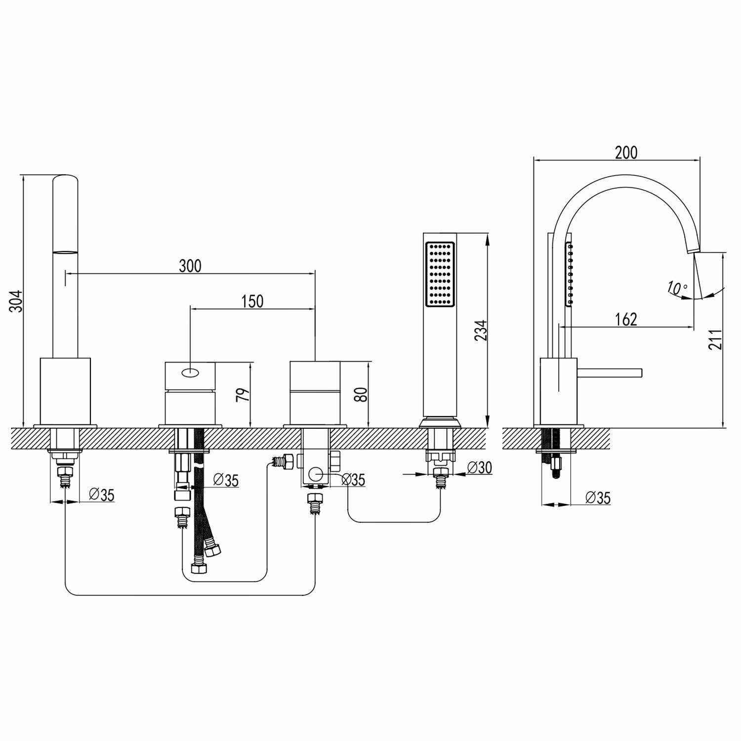 Смеситель для ванны и душа Azario Delicate (AZ-QA28173C-1381AC) фотография 1