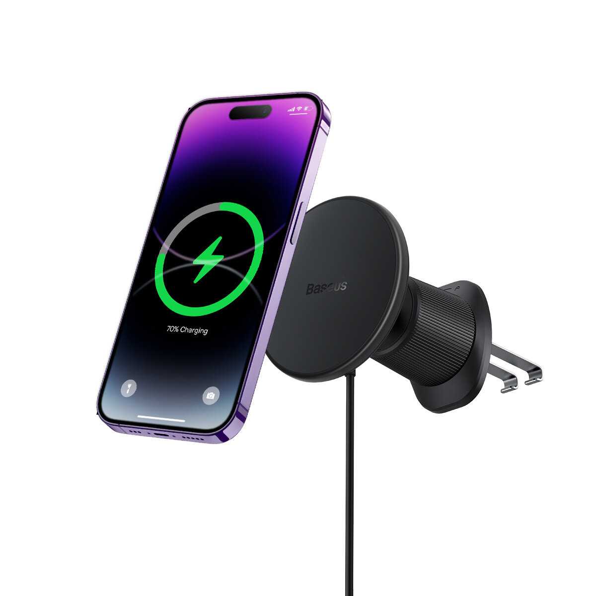 Автомобильный держатель Baseus CW01 Magnetic Wireless Charging Car Mount [Air Vent Version, 15W]