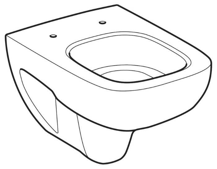 Чаша унитаза подвесная GEBERIT Renova Compact Square 206145000 с горизонтальным выпуском фотография 3