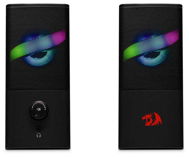 Колонки компьютерные Redragon Air , 6 Вт , питание от USB , черный фотография 1
