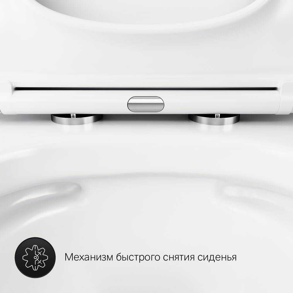 Унитаз подвесной Am.Pm Gem FlashClean с сиденьем микролифт (C901701SC) фотография 16