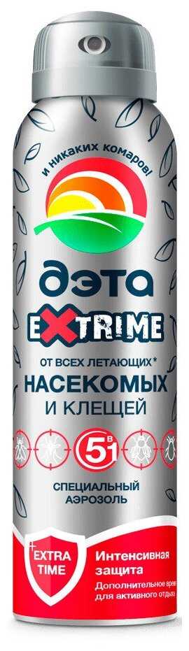 Аэрозоль от летающих насекомых и клещей 5в1 ДЭТА EXTRIME (специальный), 150 мл фотография 2