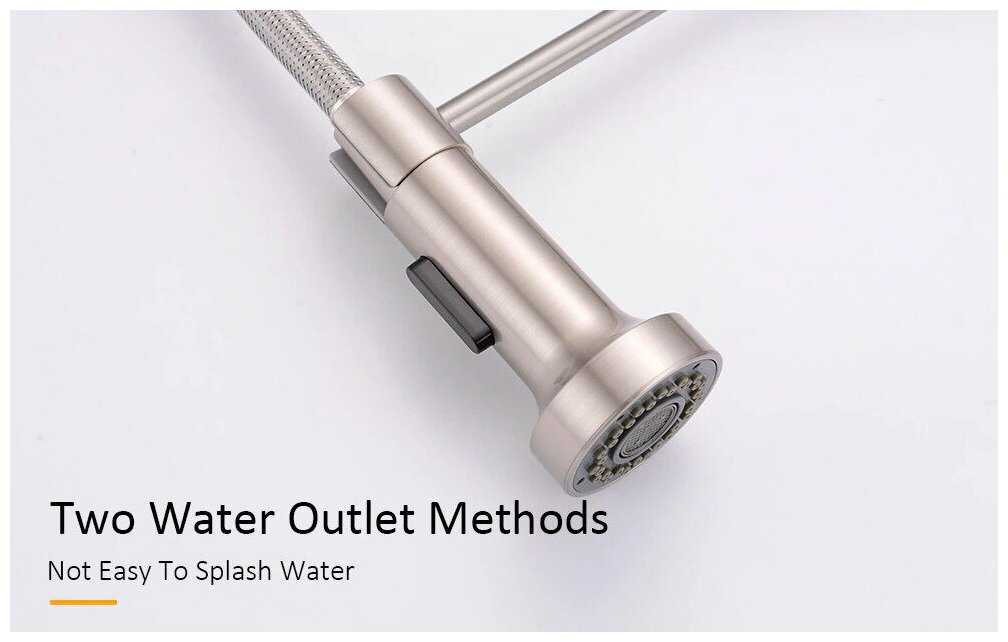 Смеситель для кухни (кухонной раковины) с гибким изливом Kasanye Kitchen Faucet 202 фотография 16