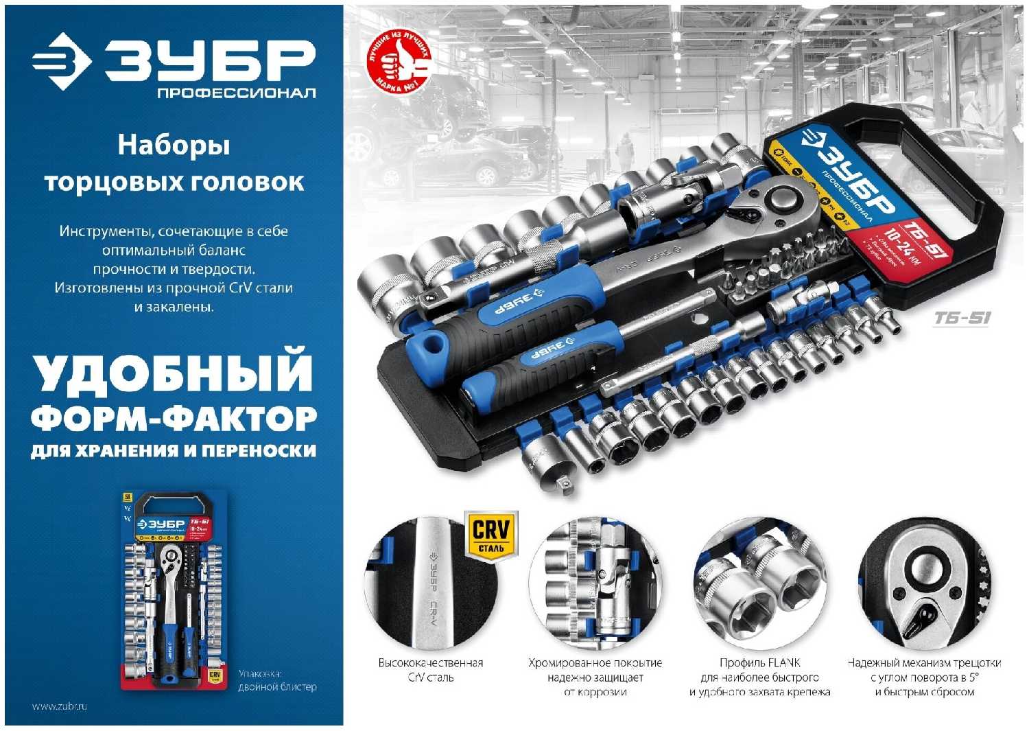 Набор торцовых головок ЗУБР Профессионал ТМ-12У (27651-H12) фотография 2