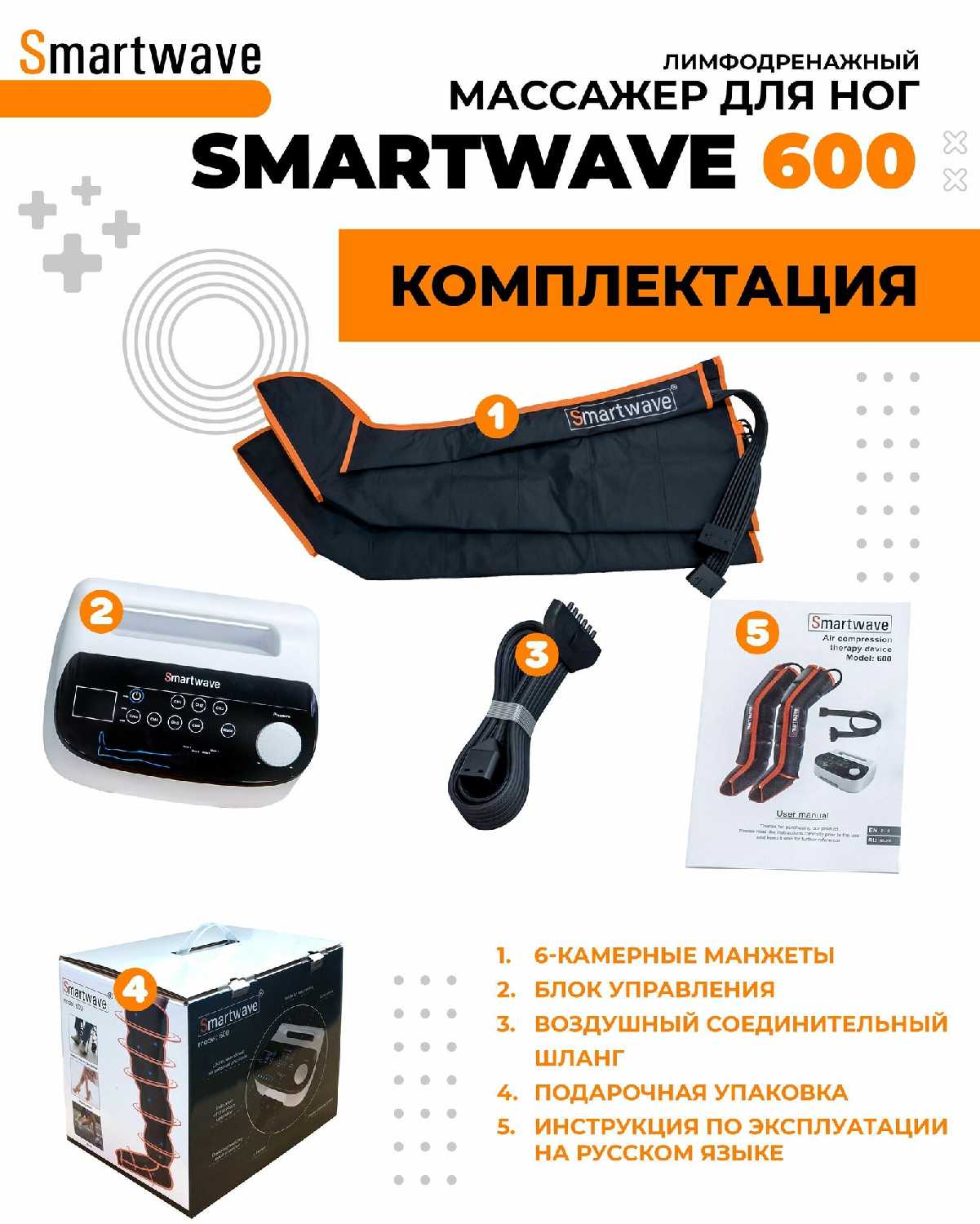 Профессиональный компрессионный лимфодренажный массажер Smartwave 600 фотография 8