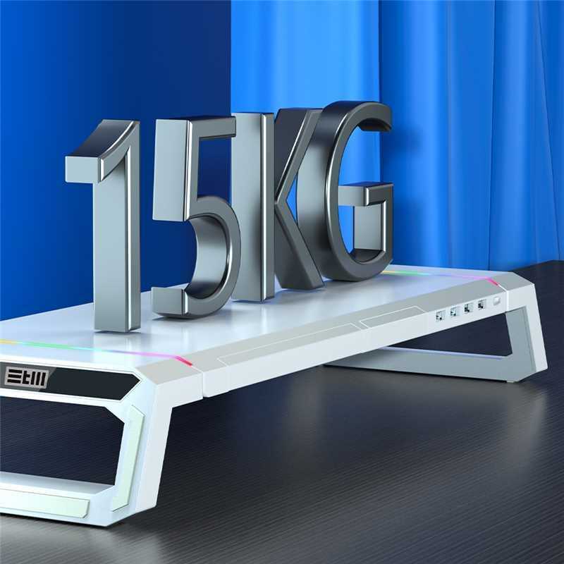 Подставка столик STM MS2RGB для монитора, моноблока, ноутбука, принтера, подсветка RGB, 4 порта USB 3.0 фотография 5