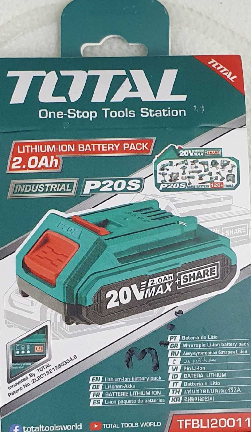 Аккумуляторная батарея TOTAL Li-ion 20В 2.0А (TFBLI20011)