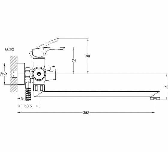 Смеситель для ванной Solone Смеситель для ванной FAB7-A020 фотография 3