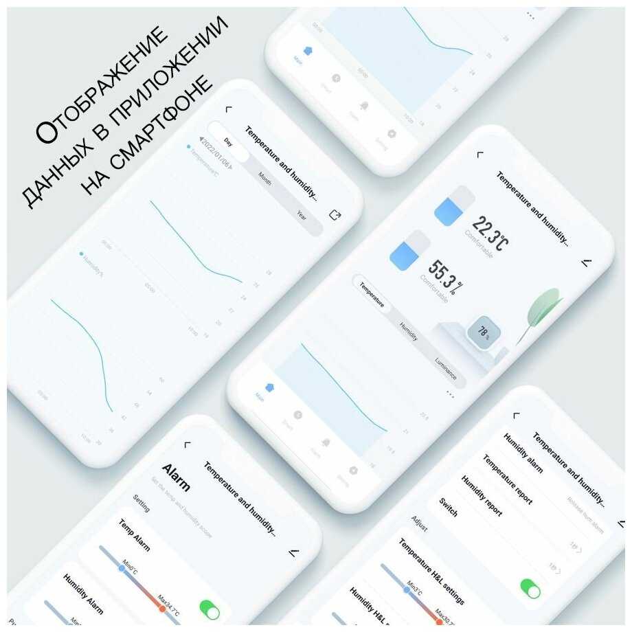 Датчик температуры, влажности и освещенности Tuya WIFI фотография 9