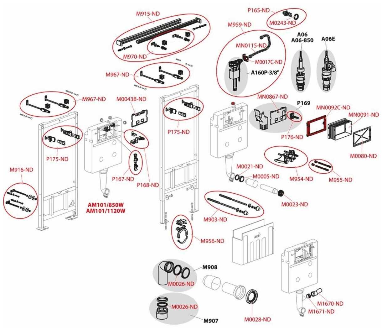 Рамная инсталляция Alcadrain AM102/1120V фотография 4
