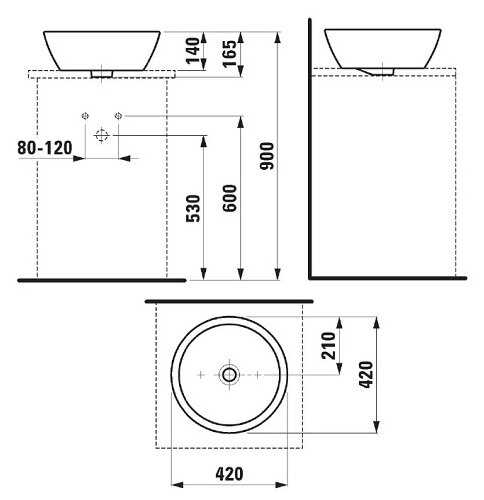 Раковина 42 см LAUFEN PRO 8.1296.2.000.109.1 фотография 1
