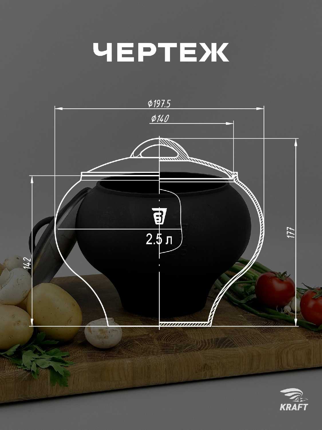 Комплект чугунных горшков Комплект чугунных горшков (2.5 л и 4 л) фотография 11