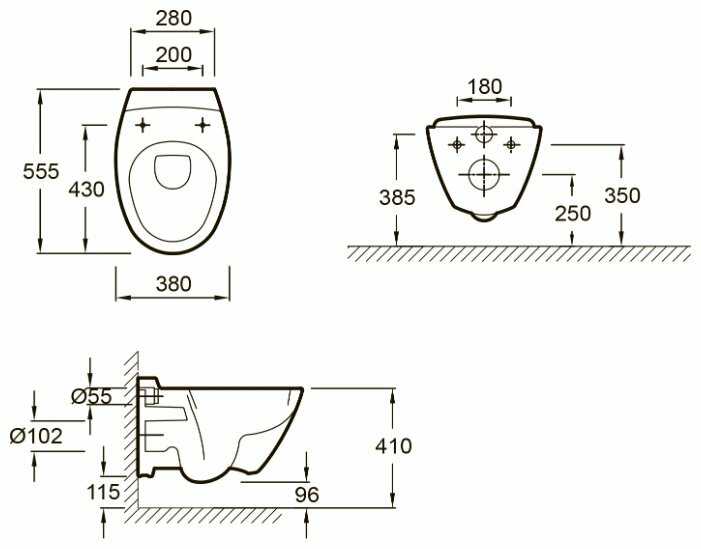 Чаша унитаза подвесная Jacob Delafon Presqu'ile E4440-00 с горизонтальным выпуском фотография 1