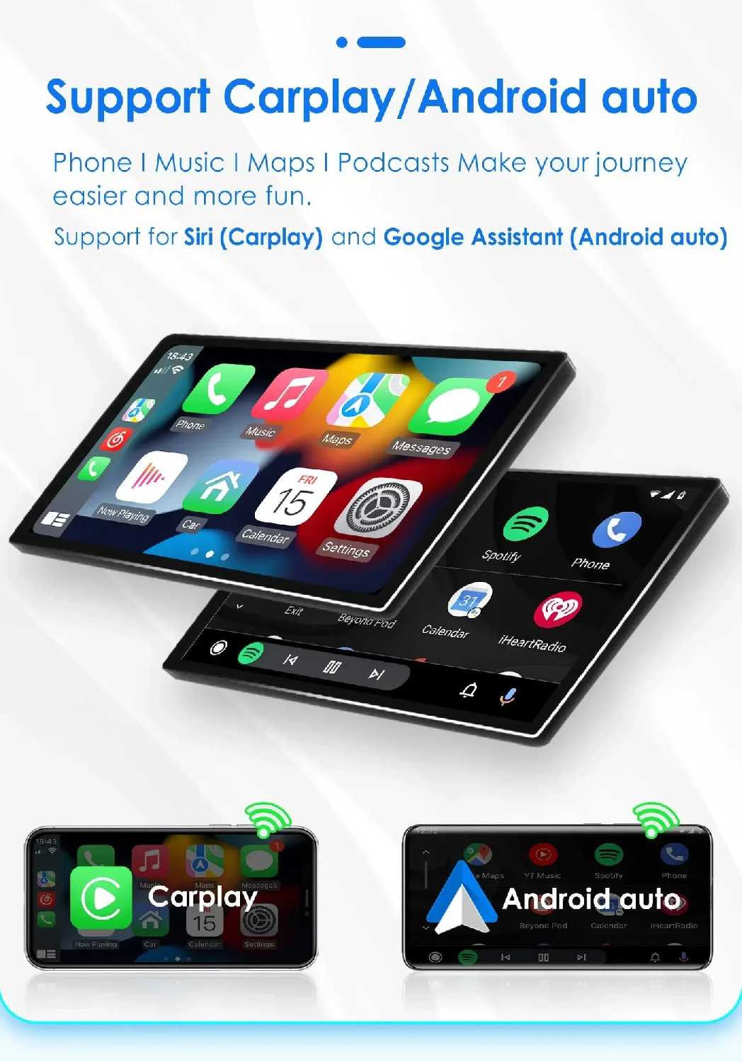 Автомагнитола Carplay Android для Volkswagen VW Touareg Multivan T5 Transporte 2004-2011 (7862) фотография 3