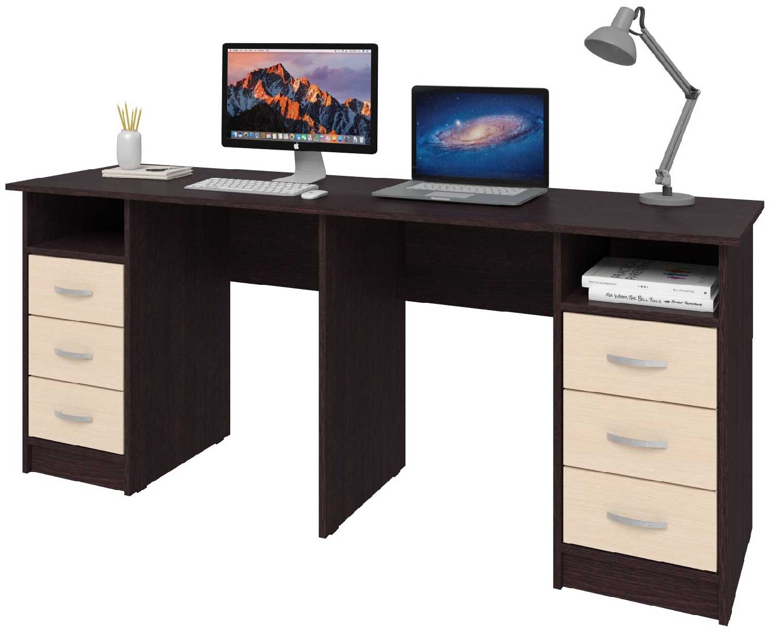 Стол письменный Хит-33, ШхГ: 200х50 см, цвет: Белый фотография 2