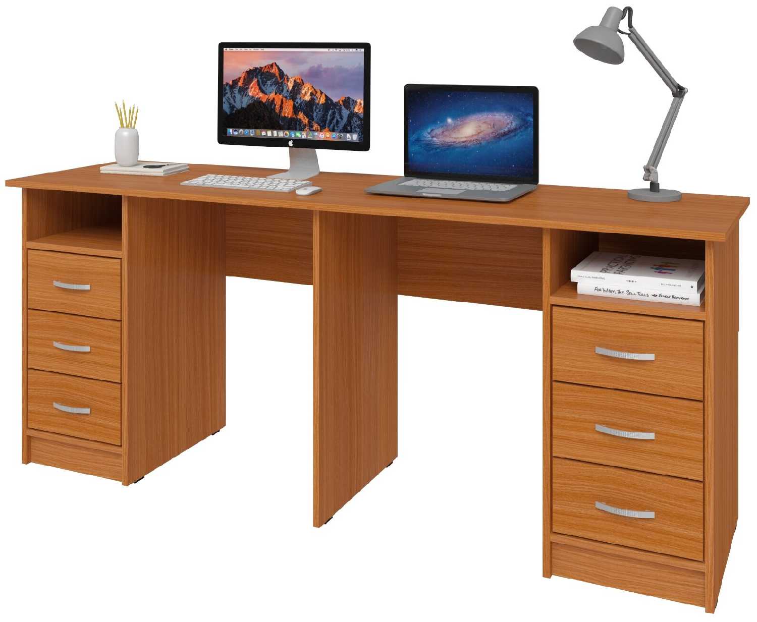 Стол письменный Хит-33, ШхГ: 200х50 см, цвет: Белый фотография 3