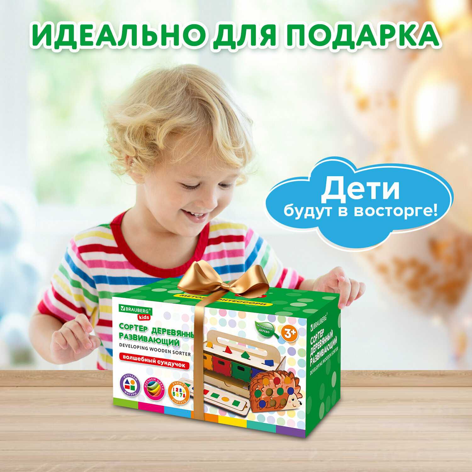Сортер деревянный развивающий BRAUBERG KIDS Волшебный сундучок (665265) фотография 29