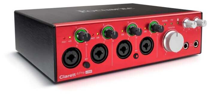 Внешняя звуковая карта Focusrite Clarett 4Pre USB фотография 2